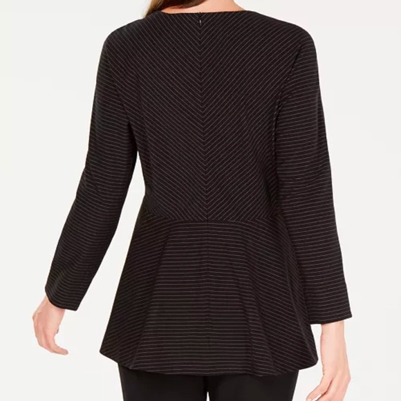 Anne Klein Black Pinstripe Top - Picture 15 of 15